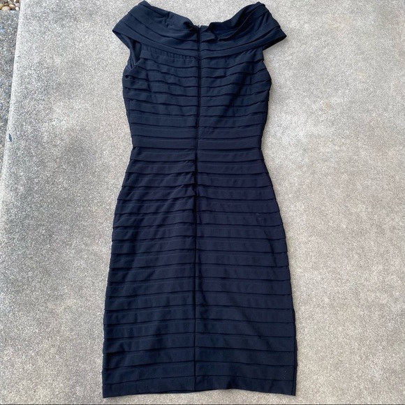 Tadashi Shoji Off Shoulder Shutter Pleat Dress - Picture 8 of 9